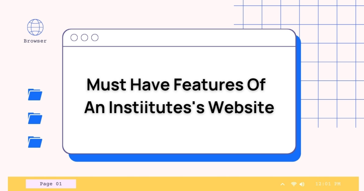Institute website features, institute website